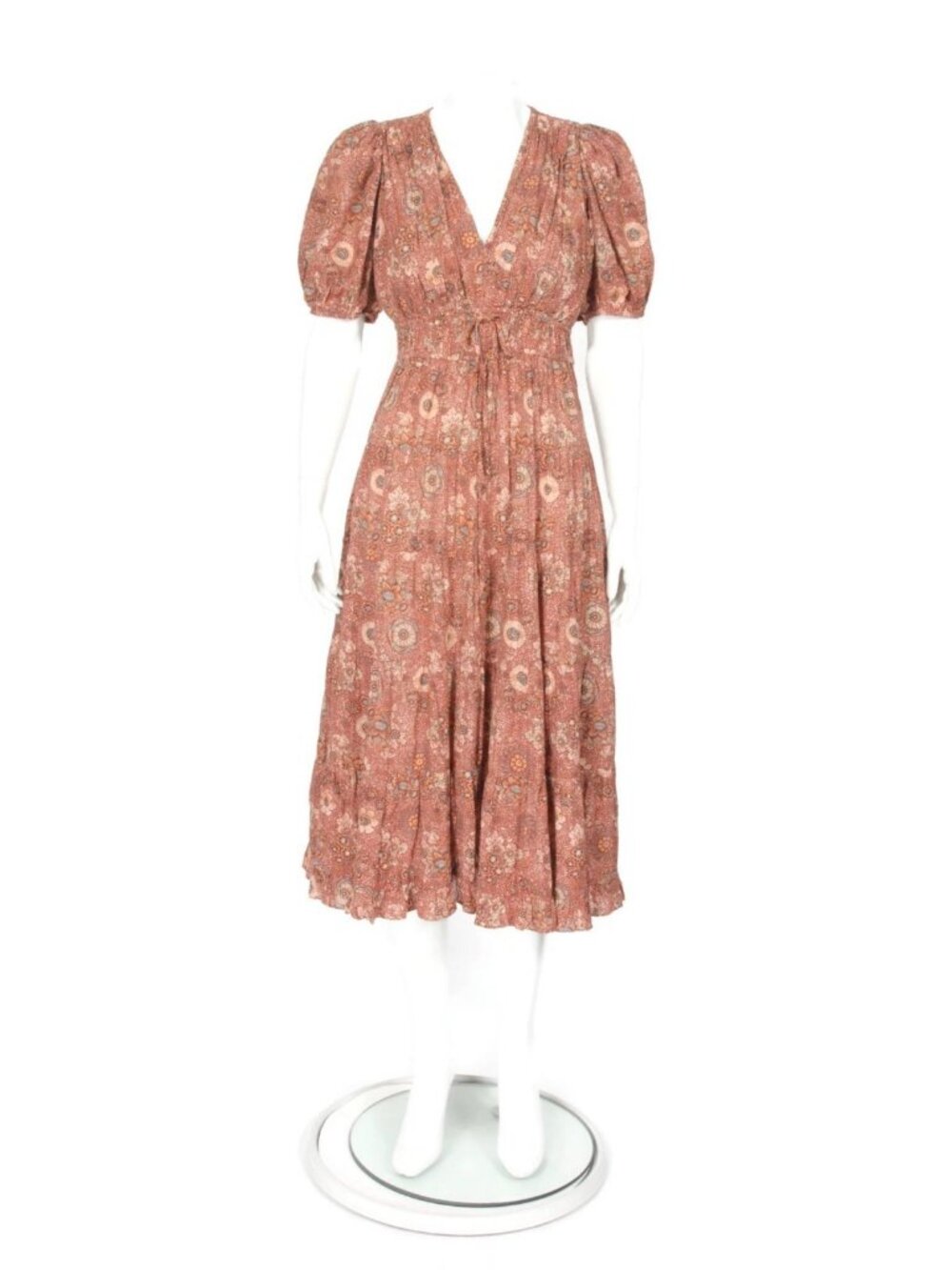 ULLA JOHNSON Thelma Rosebud Floral Puff Sleeve Cotton Viscose Dress sz 2 /620